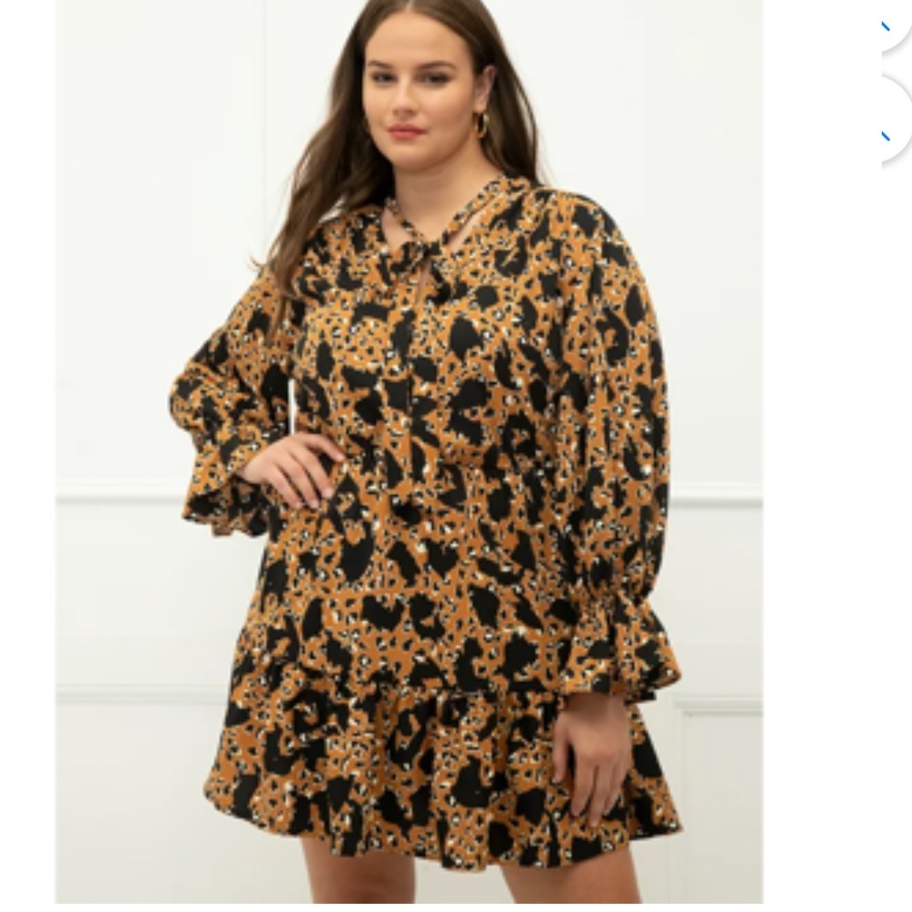 Eloquii Elements Plus Size Cheetah Print Tie-Neck… - image 2
